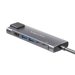Adapter (HUB) USB typu C na HDMI/2x USB3.0/2x USB typu C/RJ45
