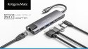Adapter (HUB) USB typu C na HDMI/2x USB3.0/2x USB typu C/RJ45