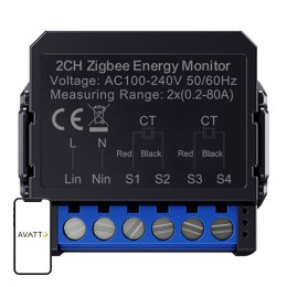 Licznik energii AVATTO ZWPM16-2 ZigBee dwukierunkowy
