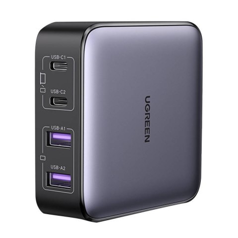 Ładowarka sieciowa UGREEN CD327 Nexode 65W 2xUSB-C+2xUSB-A (szara)