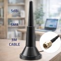 Qoltec Antena 4G LTE z podstawą magnetyczną | 5dBi | wewnętrzna | dookólna | 600-2700 MHz | SMA | 3m