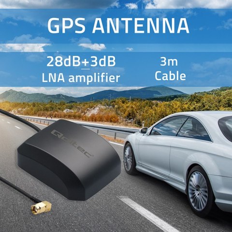 Qoltec Mobilna Antena GPS GLONASS z podstawą magnetyczną | dookólna | 28dBi | SMA RA