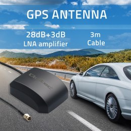Qoltec Mobilna Antena GPS GLONASS z podstawą magnetyczną | dookólna | 28dBi | SMA