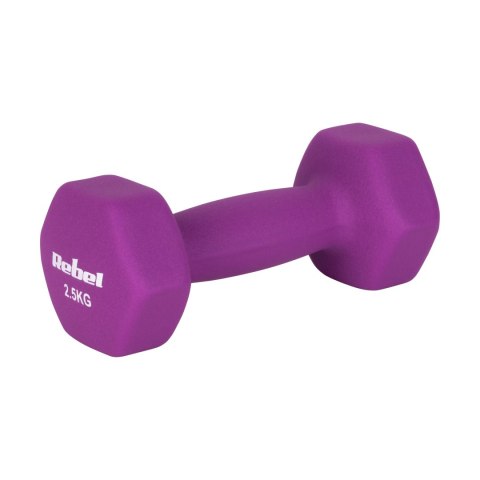 Hantelki żeliwne neoprenowe HEX 2x2.5kg, REBEL ACTIVE