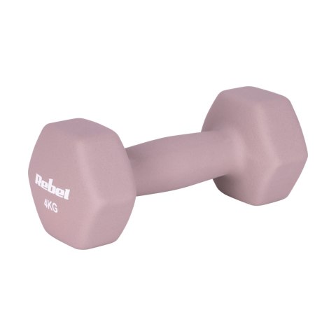 Hantelki żeliwne neoprenowe HEX 2x4kg, REBEL ACTIVE