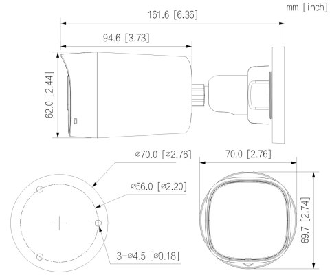 KAMERA AHD, HD-CVI, HD-TVI, PAL HAC-HFW1200RL-IL-T-0280B-DIP Smart Dual Light Two-way Talk - 1080p 2.8 mm DAHUA