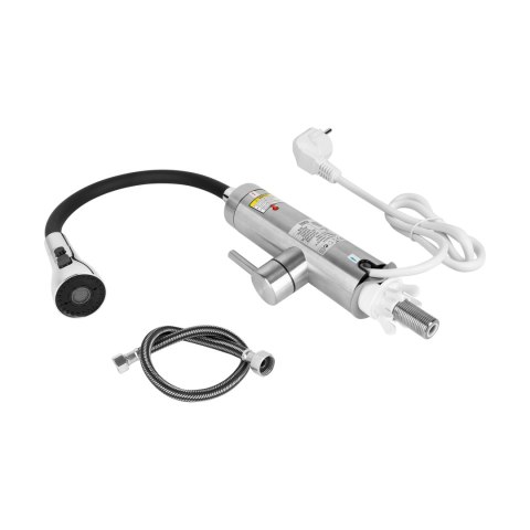 Przepływowy podgrzewacz wody - bateria metalowa kuchenna z elastyczną wylewką