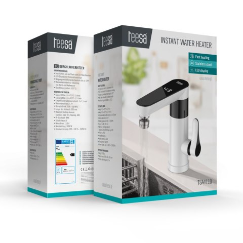 Przepływowy podgrzewacz wody - bateria stojąca biała