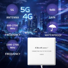 Qoltec Antena 4G 5G LTE | 9dBi | kierunkowa | zewnętrzna | SMA | wodoodporna | 3m