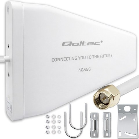 Qoltec Antena 4G 5G LTE | 9dBi | kierunkowa | zewnętrzna | SMA male | wodoodporna | 3m