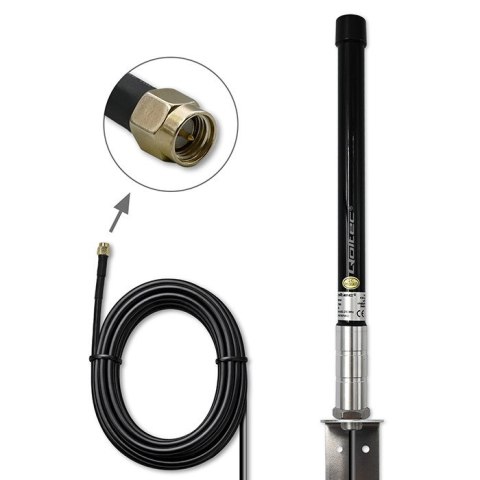 Qoltec Antena 4G LTE | 15dBi | dookólna | zewnętrzna | SMA | włókno szklane