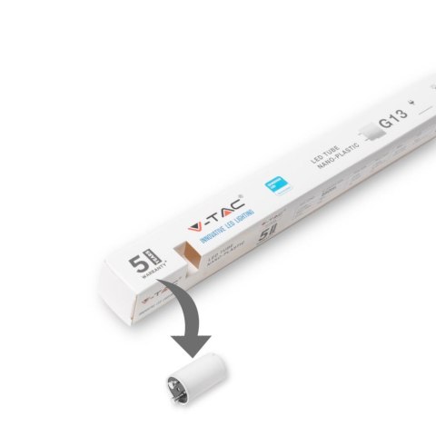 Tuba świetlówka LED T8 V-TAC SAMSUNG CHIP 120cm 16.5W G13 nano plastic VT-122 4000K 1850lm 5 lat gwarancji
