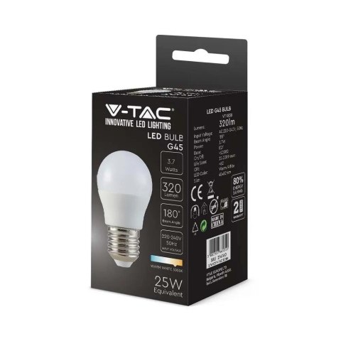 Żarówka LED V-TAC 3,7W E27 kulka G45 VT-1830 3000K 320lm