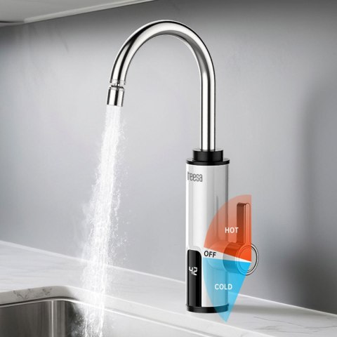 Przepływowy podgrzewacz wody - bateria kuchenna biała