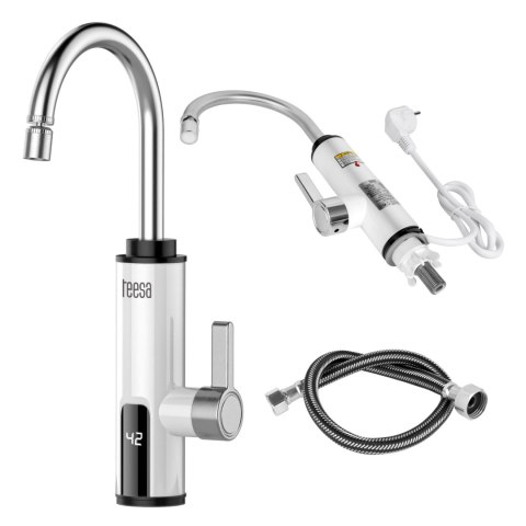 Przepływowy podgrzewacz wody - bateria kuchenna biała