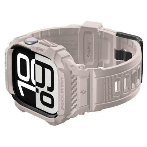 Spigen Rugged Armor Pro V2 - Pasek z obudową do Apple Watch 10 / 11 46 mm (Dune Beige)