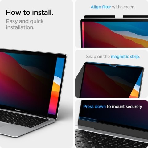 Spigen SafeView Privacy - Folia prywatyzująca do MacBook Air 13.6" M4 (2025) / M3 (2024) / M2 (2022)