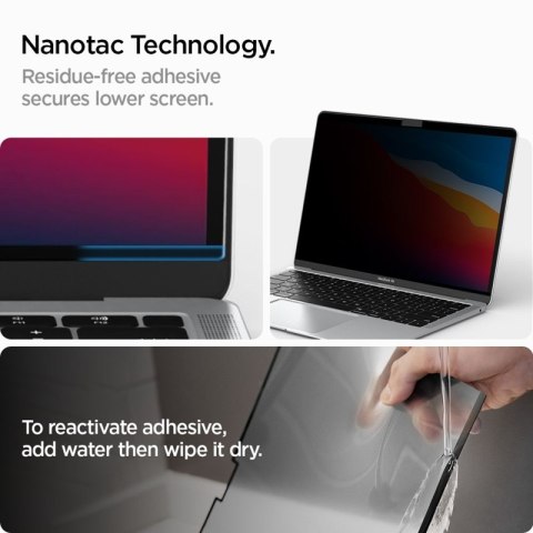 Spigen SafeView Privacy - Folia prywatyzująca do MacBook Air 13.6" M4 (2025) / M3 (2024) / M2 (2022)