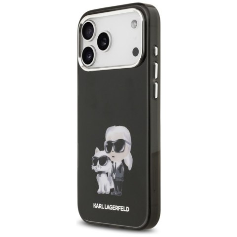 Karl Lagerfeld IML Aquarelle Karl & Choupette & Logo MagSafe - Etui iPhone 17 Pro (czarny)
