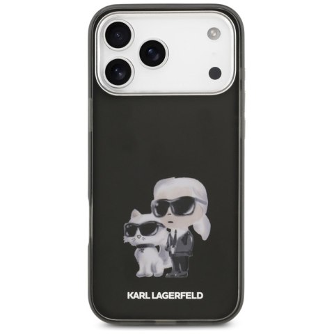 Karl Lagerfeld IML Aquarelle Karl & Choupette & Logo MagSafe - Etui iPhone 17 Pro (czarny)