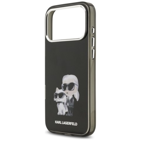 Karl Lagerfeld IML Aquarelle Karl & Choupette & Logo MagSafe - Etui iPhone 17 Pro (czarny)