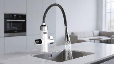 Przepływowy podgrzewacz wody bateria kuchenna z elastyczną wylewką