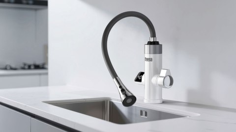 Przepływowy podgrzewacz wody bateria kuchenna z elastyczną wylewką