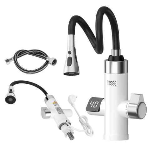 Przepływowy podgrzewacz wody bateria kuchenna z elastyczną wylewką