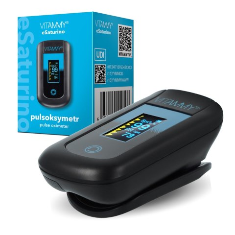 VITAMMY ESATURINO Medyczny pulsoksymetr napalcowy OLED z algorytmem tolerancji ruchu