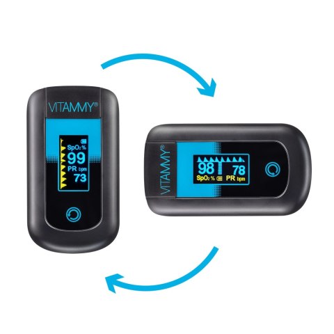 VITAMMY ESATURINO Medyczny pulsoksymetr napalcowy OLED z algorytmem tolerancji ruchu