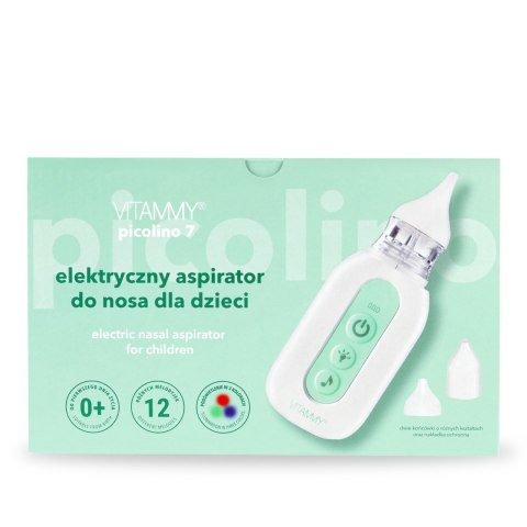 VITAMMY PICOLINO 7 Elektryczny aspirator do nosa dla dzieci, 2 końcówki, 3 tryby