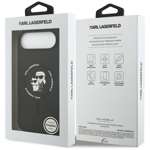 Karl Lagerfeld Silicone Karl & Choupette Ring MagSafe - Etui iPhone Air (czarny)