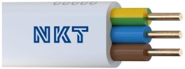 Przewód elektryczny drut płaski YDYp 450/750V 4x1,5mm2 NKT biały 100m