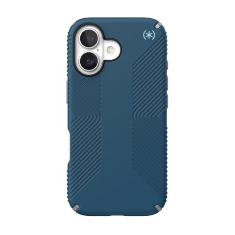 Speck Presidio2 Grip MagSafe - Etui iPhone 17 (Deep Sea/Silver Metallic)