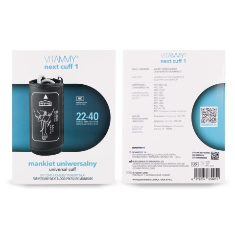VITAMMY NEXT CUFF 1 Mankiet uniwersalny do ciśnieniomierzy naramiennych 22-40cm