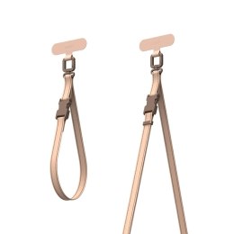 Moshi 2-in-1 Wrist & Body Strap with Adapter - Smycz ze skóry eco do telefonu (Milktea Brown)