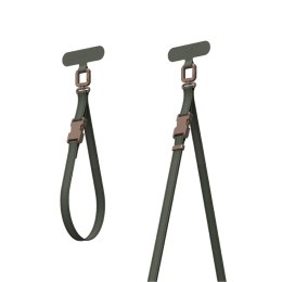 Moshi 2-in-1 Wrist & Body Strap with Adapter - Smycz ze skóry eco do telefonu (Moss Green)