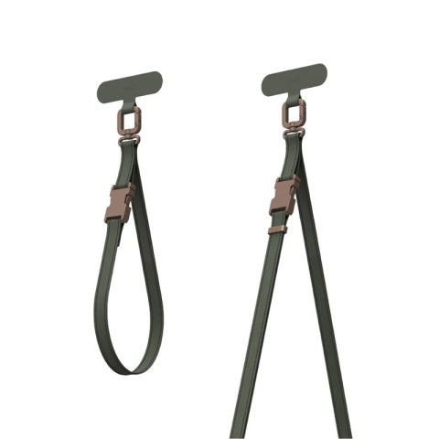 Moshi 2-in-1 Wrist & Body Strap with Adapter - Smycz ze skóry eco do telefonu (Moss Green)