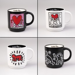 Keith Haring - Zestaw kubków ceramicznych ze stojakiem 300 ml 4 szt.