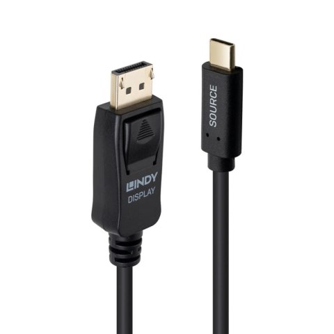 Lindy 43502 adapter kablowy 3 m USB Type-C DisplayPort Czarny