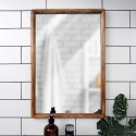 Lustro Ścienne Drewniane Prostokątne Wiszące Dekoracyjne VILDE 40 x 60 cm