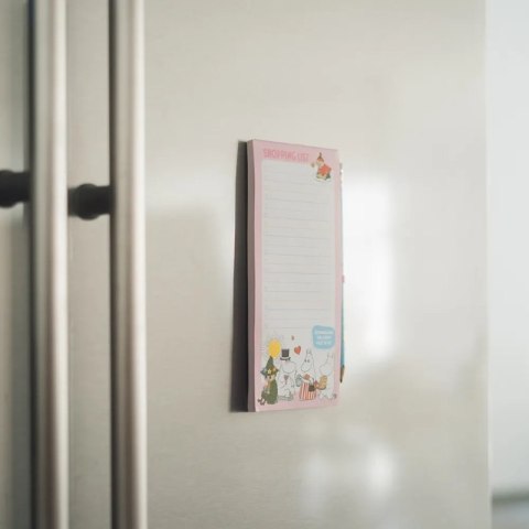 Muminki - Magnetyczny notatnik / lista zakupów na lodówkę + ołówek (10 x 21 cm)