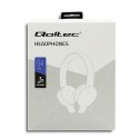 Qoltec Słuchawki nauszne z mikrofonem 3.5mm mini jack | Bass | 32Ω | 20-22 kHz | do komputera i rozmów | Czarne