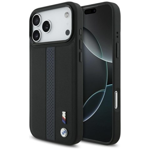 BMW M Perforated Stripe Logo MagSafe - Etui iPhone 17 Pro Max (niebieski)