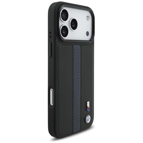 BMW M Perforated Stripe Logo MagSafe - Etui iPhone 17 Pro Max (niebieski)