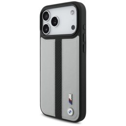 BMW M Perforated Stripe Logo MagSafe - Etui iPhone 17 Pro Max (szary)
