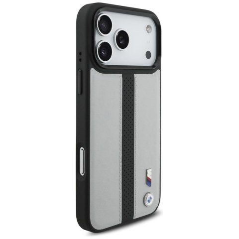 BMW M Perforated Stripe Logo MagSafe - Etui iPhone 17 Pro Max (szary)