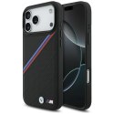 BMW M Tricolor Metal Logo MagSafe - Etui iPhone 17 Pro Max (czarny)