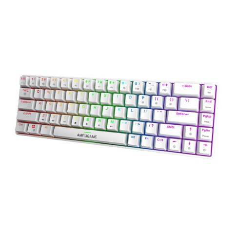 Klawiatura mechniczna Fifine GK1W, 65% RGB (biała)
