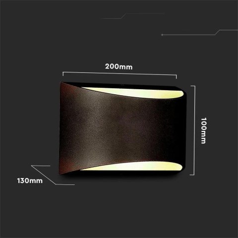 Kinkiet ścienny V-TAC 9W LED góra dół BRIDGELUX CHIP czarny IP54 VT-815 4000K 1280lm